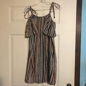 Striped off-the-shoulder dress